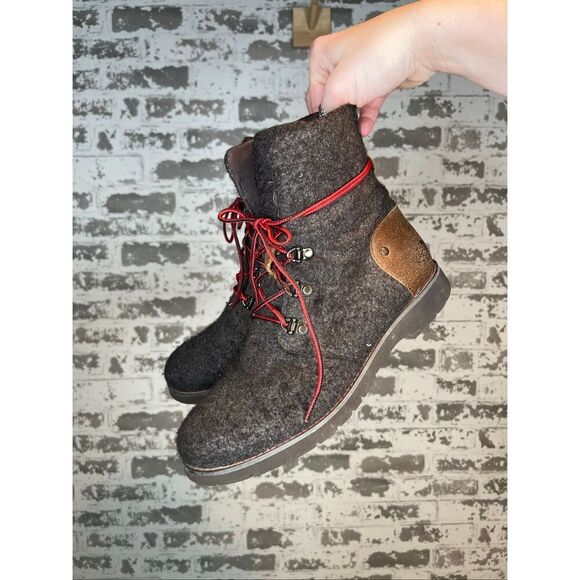 The North Face | women felt brown lace up boots - Picture 1 of 8